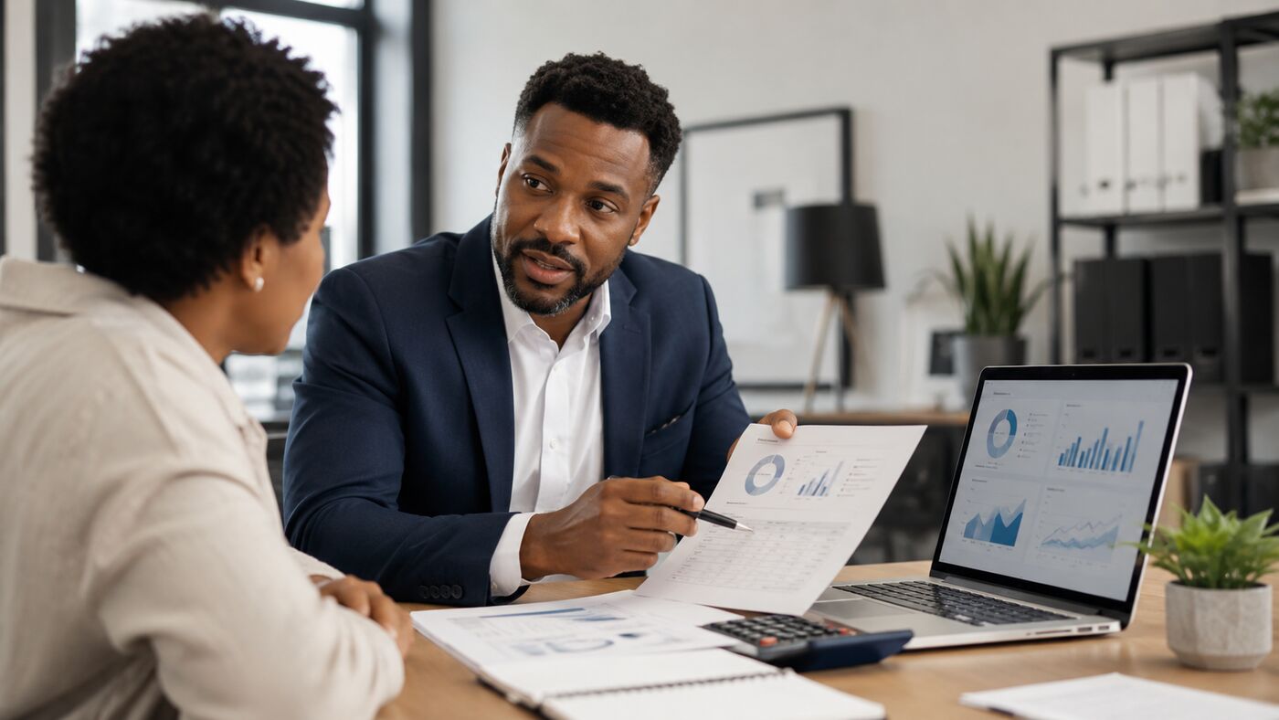 Business tax planning consultation with a professional advisor.